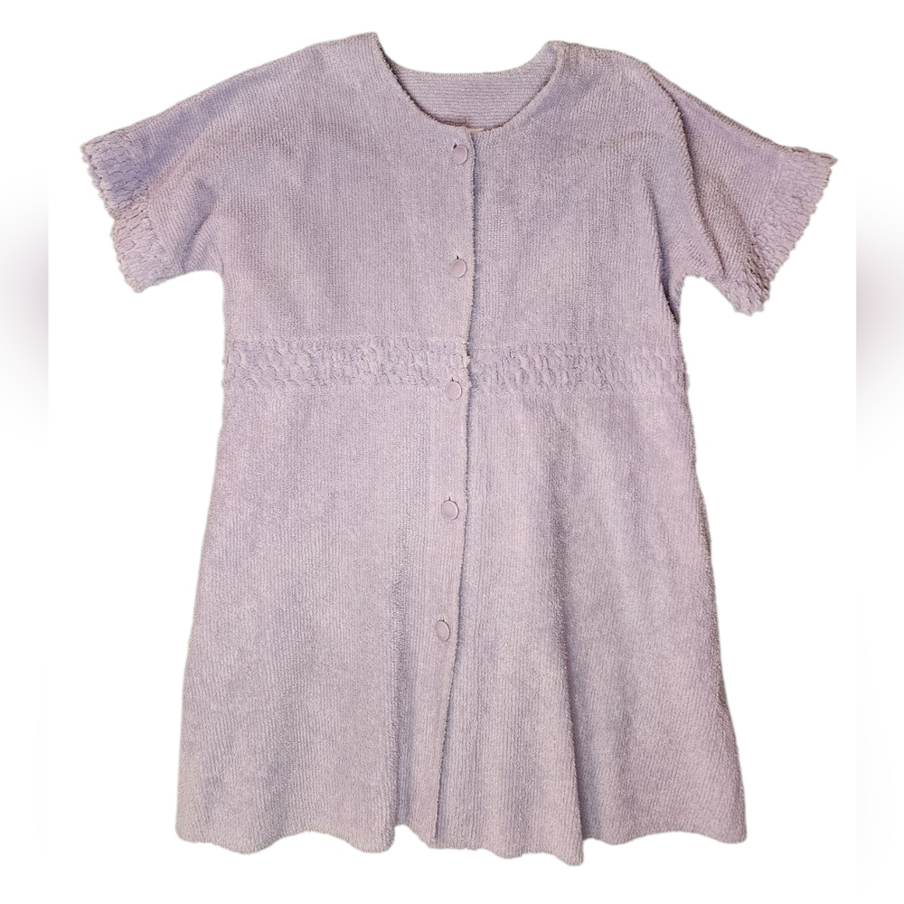 Stan Herman Vintage Lavender Chenille Full Button 2X Cozy Soft Robe w Pockets